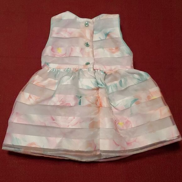 Wonder NationĀ Infant Girls Sheer Pink Floral Dress Size 0-3 Months - Picture 2 of 8